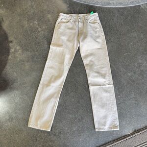 Levi’s 501 Button Fly Jeans Khaki Tan Straight Leg 34x36 Classic Fit